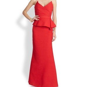 BCBG Maxazria Gracie  strapless peplum gown